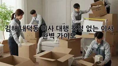 김해 내덕동 이사 대행: 걱정 없는 이사, 완벽 가이드