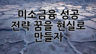 미소금융 성공 전략: 꿈을 현실로 만들자!